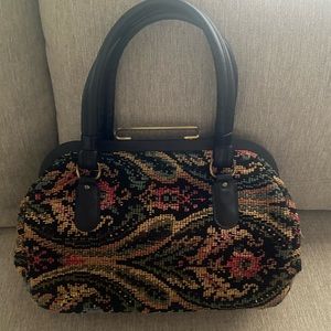 Vintage Carpet Tapestry Purse Bag